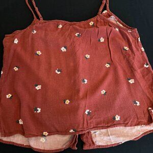 Women's GoodThreads Floral Tank Top with Buttons